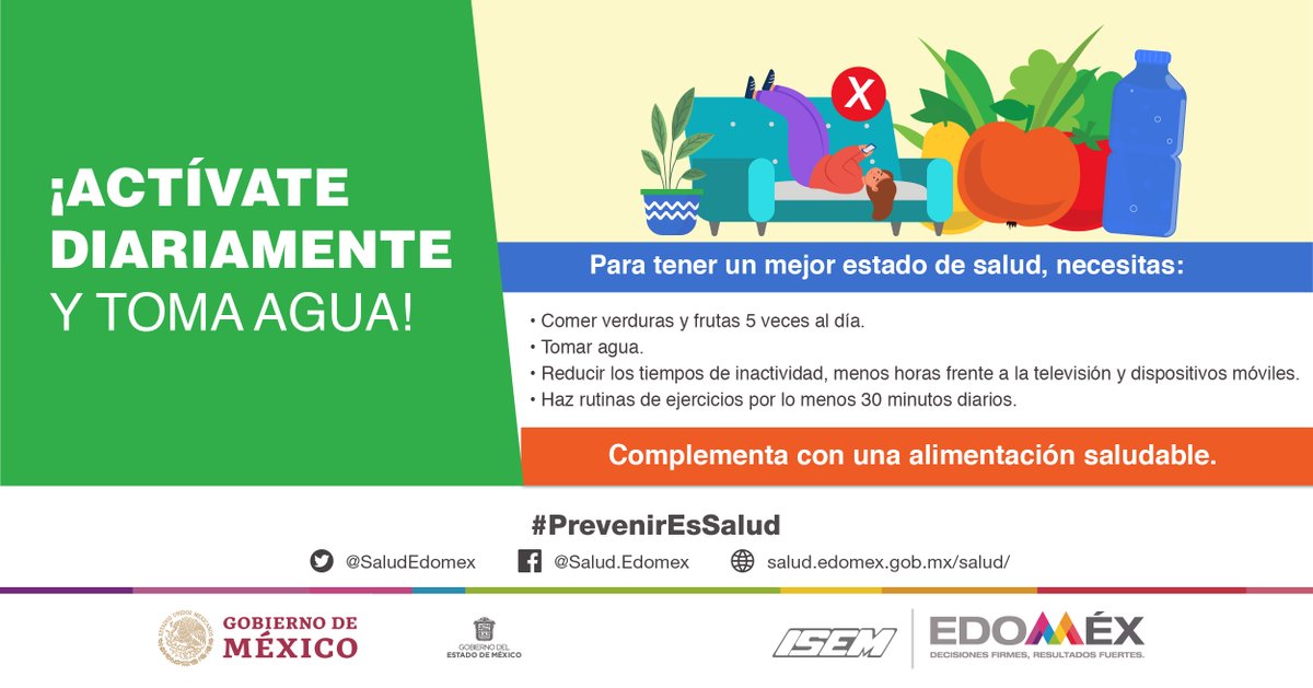 Los hábitos saludables generan una mejor calidad de vida, ayudan a prevenir enfermedades crónicas como la obesidad, diabetes o hipertensión arterial.
#CuidaTuSalud
#PrevenirEsSalud