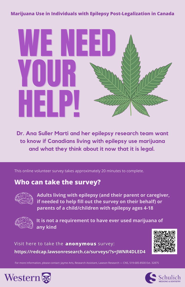 You knew I was going to find a way to do some work &amp; advocacy, right?! 😂
Dr <a href="/ana_suller/">Ana suller</a> is currently running this study which is obviously very close to my heart. Research is everything- especially with Epilepsy and Cannabis. Please take, retweet &amp; share. redcap.lawsonresearch.ca/surveys/?s=JWN…