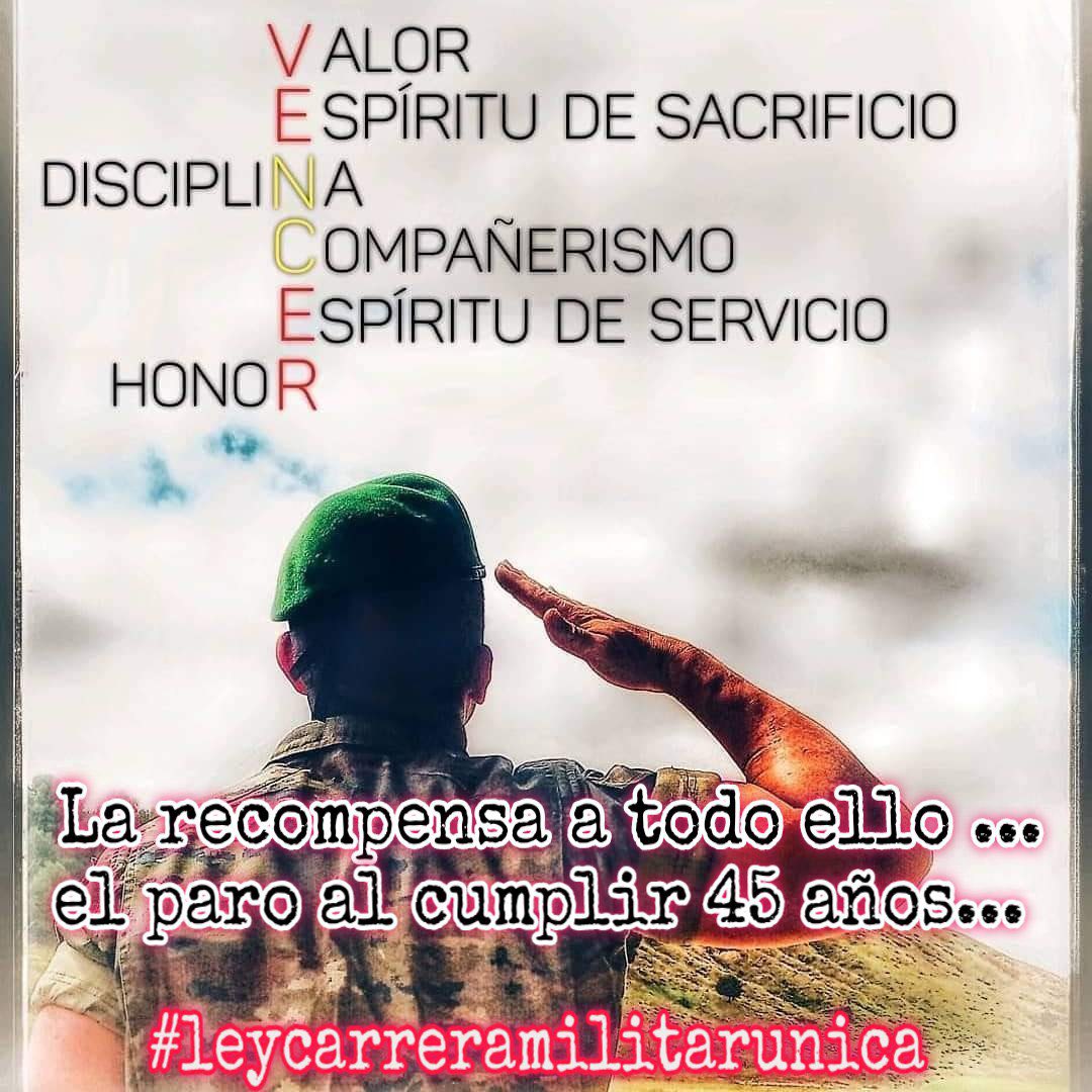 <a href="/sanchezcastejon/">Pedro Sánchez</a> Pues aquí tienen un problema q crearon ustedes, los socialistas, la ley 08/2006, ley q permite cesar en servicio activo a los militares de la Escala de Tropa y Marinería de nuestras #FAS 🇪🇸 al cumplir los 45 años de edad. #DerogacionLey08/2006 #LeyCarreraMilitarUnica #StopCeses