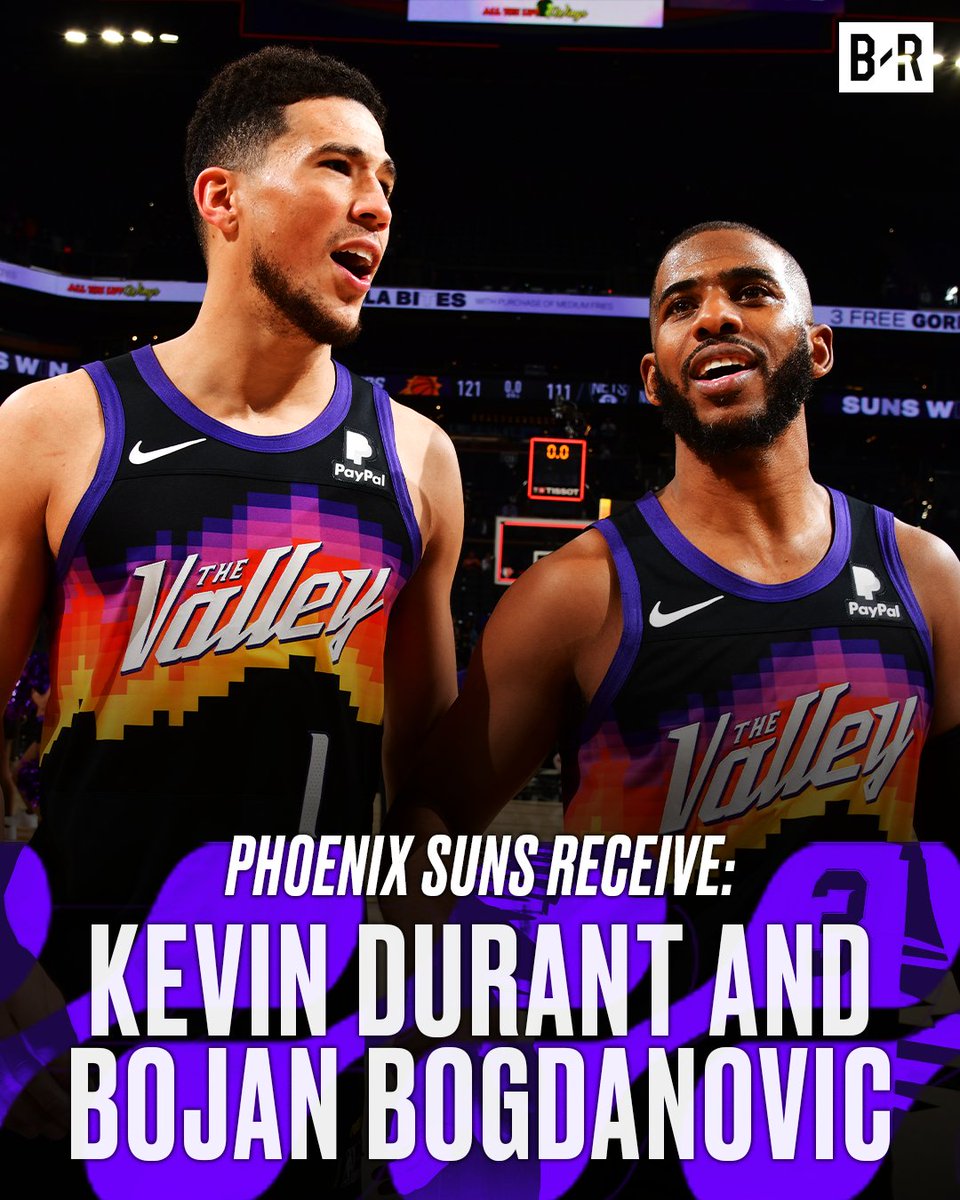 BleacherReport's tweet photo. Possible 5-Team Deal for KD, Kyrie, Russ and Mitchell

Would these trade ideas be worth it? 👀
 
(by B/R's @AndrewDBailey) https://t.co/4f7h8NprfS