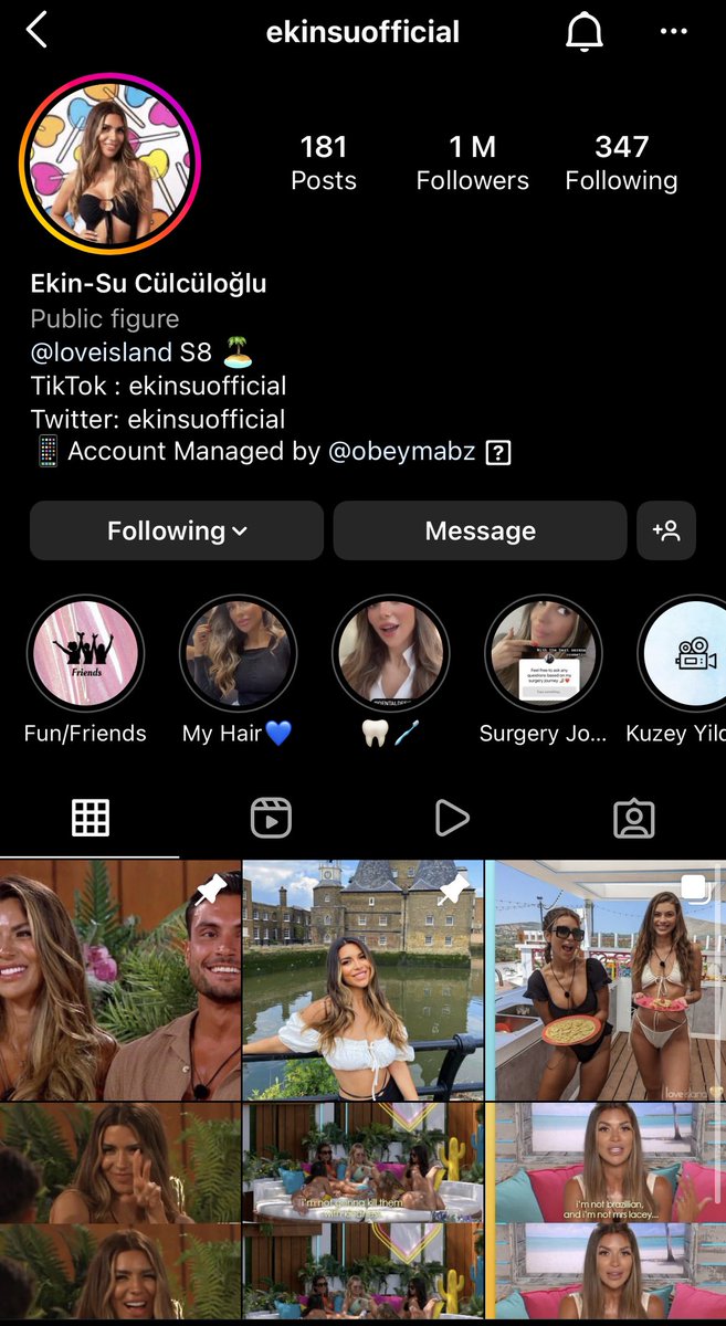 It’s official. Ekin Su is the first islander from this series to hit 1 million followers. Inject it. Ekin Su will come through!🔥 #loveisland