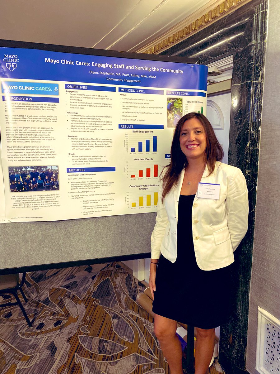 Incredibly proud showcase the work of Community Engagement at @MayoClinic at the #MayoRISEforEquity conference. Our poster shared the implementation and launch of our #MayoClinicCares platform that connects employees to opportunities and outreach activities in our community.