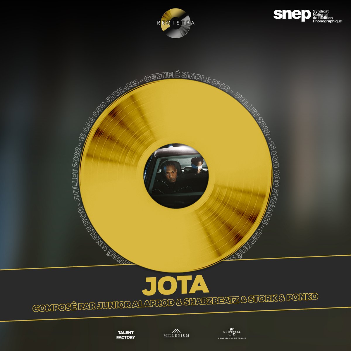 📀 Le morceau "Jota" de Niska &amp; Hamza est certifié single d’or !

🏢 Talent Factory / <a href="/milleniumoff/">Millenium</a> / <a href="/UMusicFrance/">Universal Music FR</a> 

🎹 <a href="/JUNIOR_ALAPROD/">🥷🏿</a> &amp; <a href="/Tsh4bz/">SHABZ</a> &amp; <a href="/storknsd/">Stork 🦂 9°</a> &amp; <a href="/Ponkovichiery/">PONKO</a> 

Félicitations à <a href="/Niska_Officiel/">NISKA 🦅</a> &amp; <a href="/HamzaSauceGod/">SAUCEGOD®</a> ! 🔥