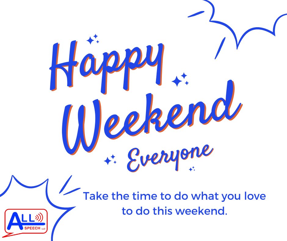 What's something fun you're going to do this weekend?

#allspeechllc #lovemyjob #saturdaytip #slp #speechtherapy #speechtherapist #parents #moms #slp2be #speechie #language #speechpathology #slplife #speech #specialneeds #saturday #reading #writing #dyslexia #dyslexiasupport
