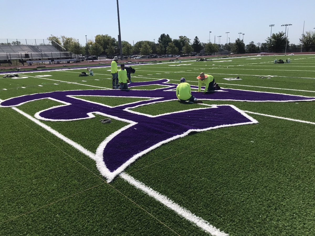 NCSDSUPT's tweet photo. Norwalk N being installed at the @NorwalkSchools stadium @Norwalk_HS @Norwalk_Pride @WarriorsNMS #BeAWarrior @NHSFB_  @NHSboysSoccer @NorwalkGSoccer @warrior_track @WarriorTrack https://t.co/dQH3N9ugJ0