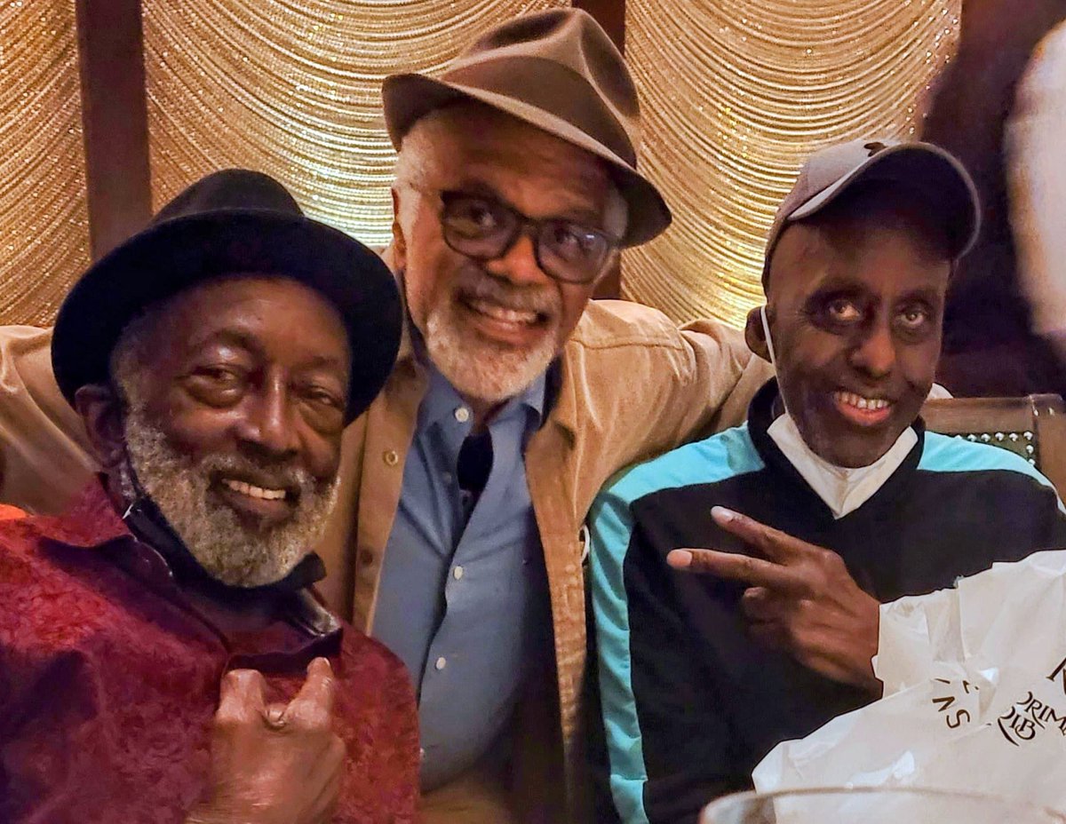 RealBillDuke's tweet photo. As Ted said, the old team is back together again. #GarrettMorris, me & #TedLange. We shared the stage together in the Broadway show "Ain't Supposed To Die A Natural Death" in 1972. Great Times!
#realbillduke #dukemediaentertainment #dukemediafoundation #YouniteNetwork #Stage https://t.co/u7hPoxKxMI