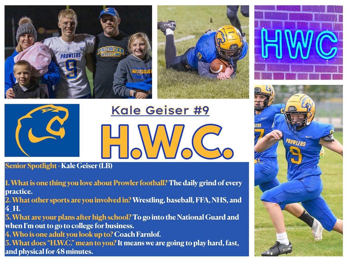 TRFProwlerFB's tweet photo. Prolwer football nation: we are featuring our senior spotlights as we count down to the season. Meet Jackson and Kale! #HWC https://t.co/Ys8wx7n6zP