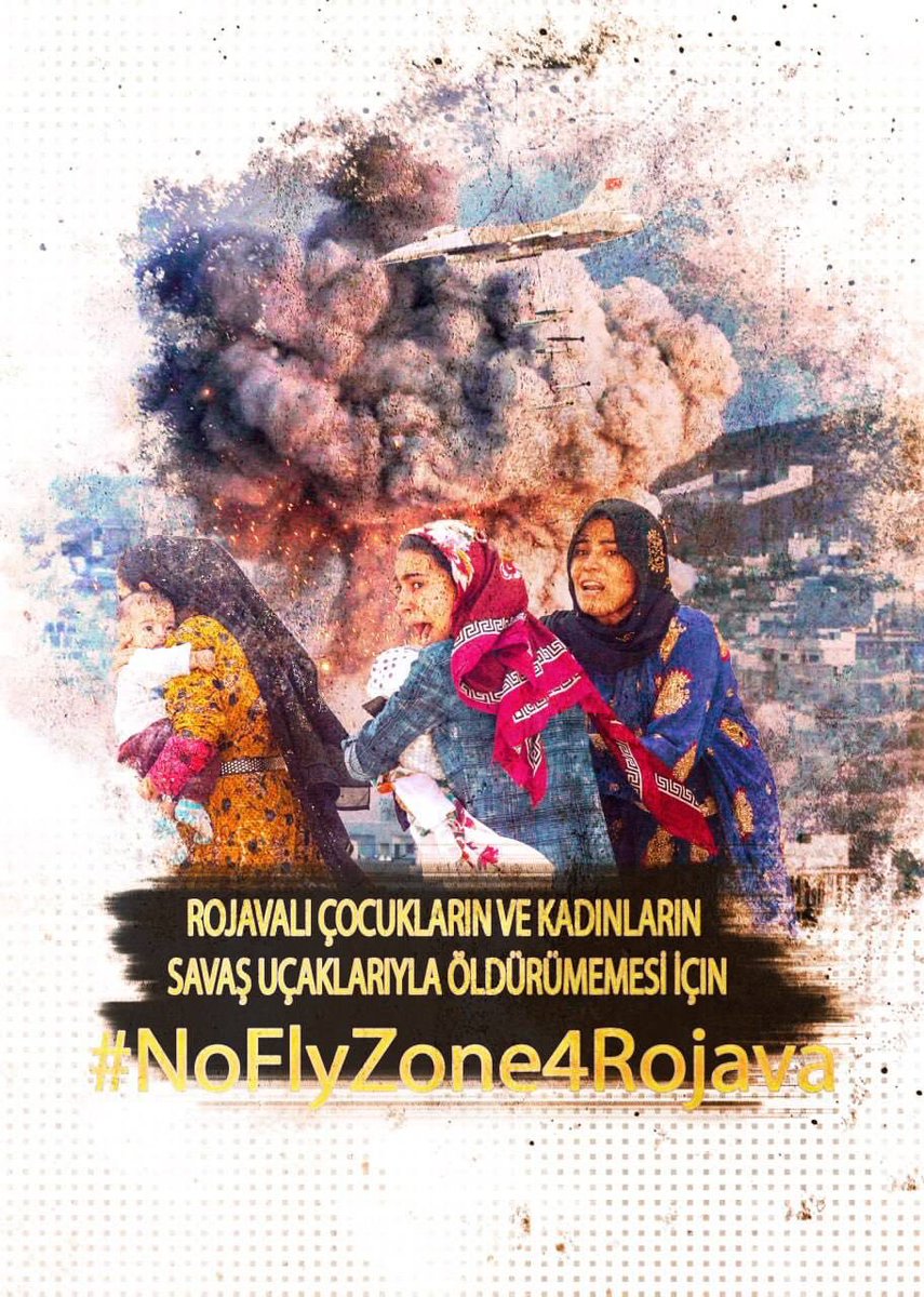 Bi êrişên hewayî her roj sivîl jiyana xwe ji dest didin. Ev êrişên li Rojava ji DAIŞ’ê re cih vedike. Rê nedin balafirên şer. #NoFlyZone4Rojava