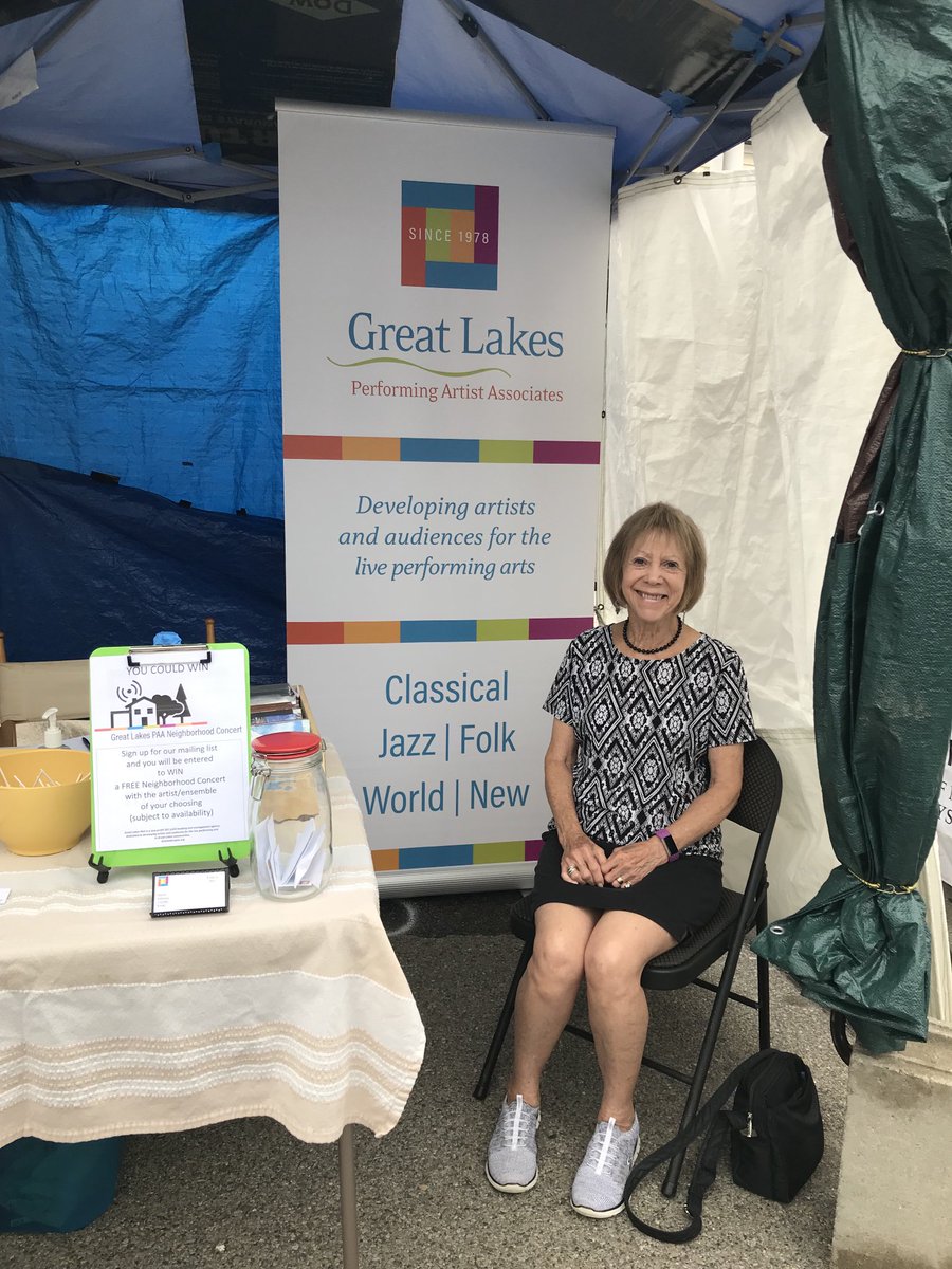 Linda Grekin helping out on Day 3 of the Ann Arbor Art Fair.