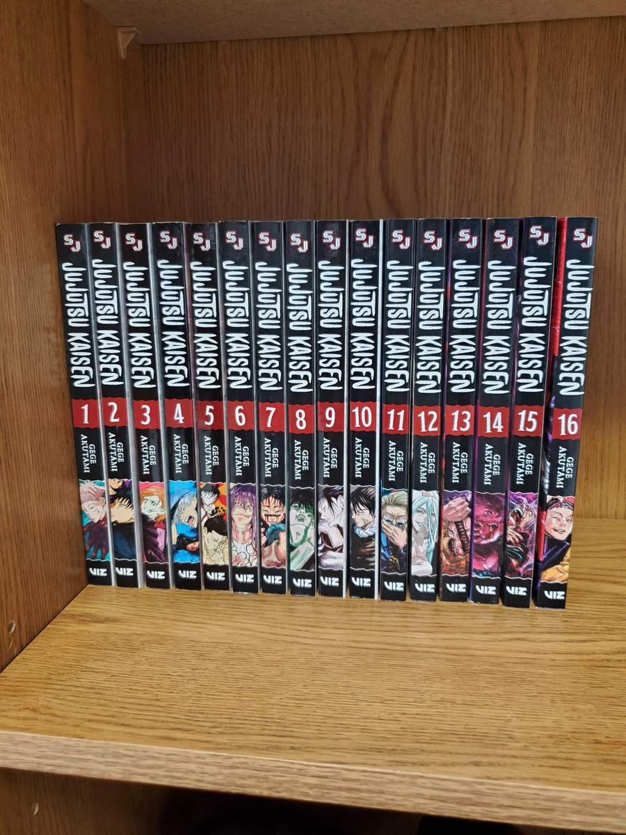 All 16 volumes on Jujutsu Kaisen came in this morning. 😊