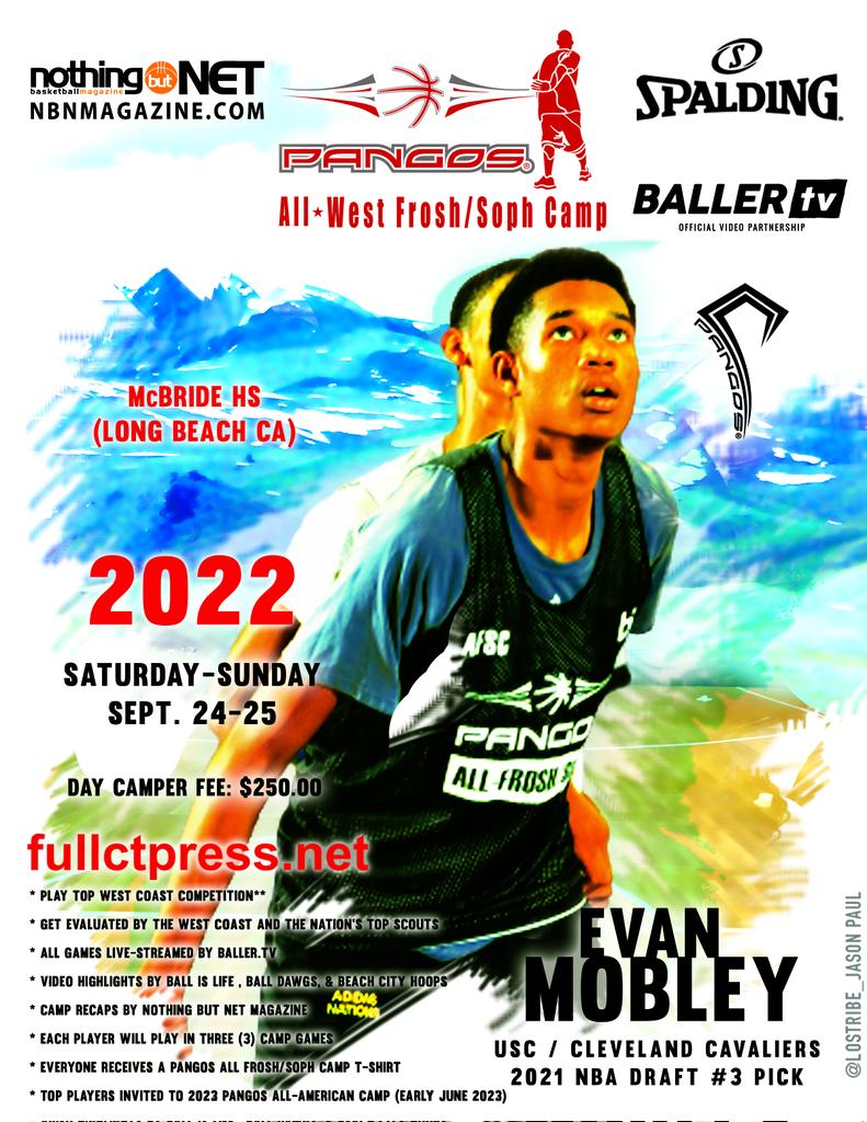 Serious young West Coast ballers save the date: Pangos All-West Fr/So Camp back Sat-Sun Sept 24-25 @ McBride HS/Long Beach CA. All games livestreamed by <a href="/BallerTV/">BallerTV</a> Top nat'l/regional media always in house. Alum list full of future NBA'ers like Evan Mobley, Jalen Green &amp; Lonzo Ball