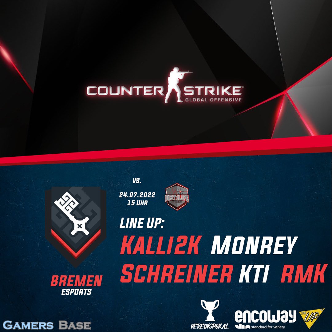 Morgen spielen wir ab 15 Uhr das Finale um den <a href="/Vereinspokal/">ESBD-Vereinspokal 🏆</a> . Unser #CSGO Team wird mit folgenden Spielern antreten. Ihr könnt das Spiel live auf dem Twitch-Kanal des ESBD verfolgen. Seid dabei und drückt unseren Jungs die Daumen!