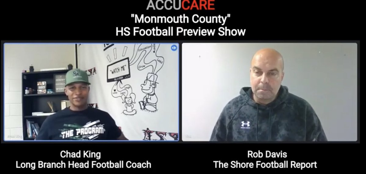 WAVEPRIDE's tweet photo. The Shore Football Report interview on YouTube with Our Head Football, Chad King and 3 of our team leaders, @dot_is_chad @sham.732 @mikeedagreatest_ @lb_greenwave #wavefootball #wavepride #waveathletics https://t.co/4iGE9NvzBX