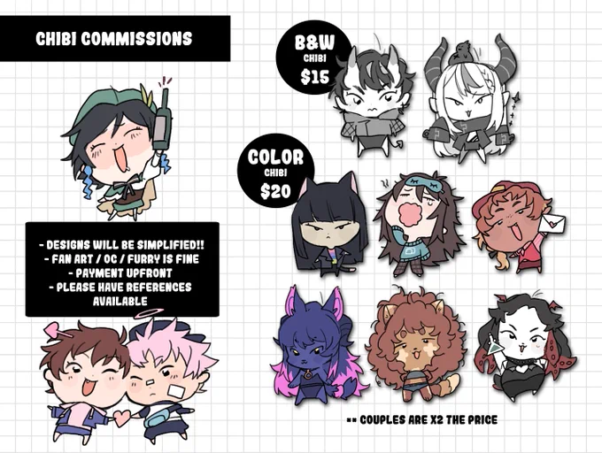 tentatively opening for cheebs cause they're fun to do, not fcfs i'll probably leave them open for a while lol just fill out the form below! 🡣🡣🡣 