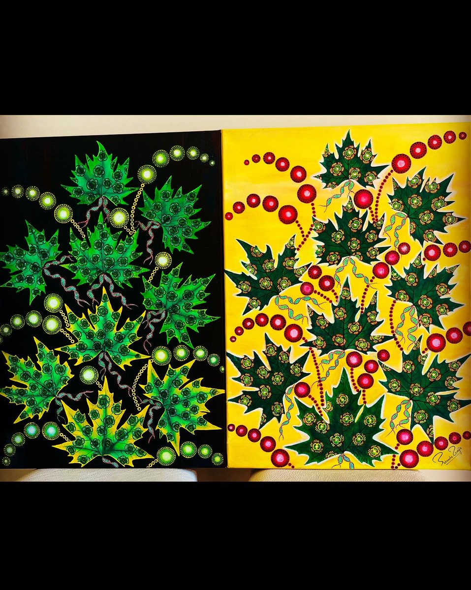 AakanshaKanojia's tweet photo. ๐ After some delays finally finished the long-awaited painting of โLeaf Stomataโ ๐
#scienceart #leafstomata #openstomata #closestomata #guardcells #plantscienceart #influencedbyscience #twopiececanvasart #lovewhatido #canvaspainting #leafageing #painterplantbiologist https://t.co/IU3fv2oIXU