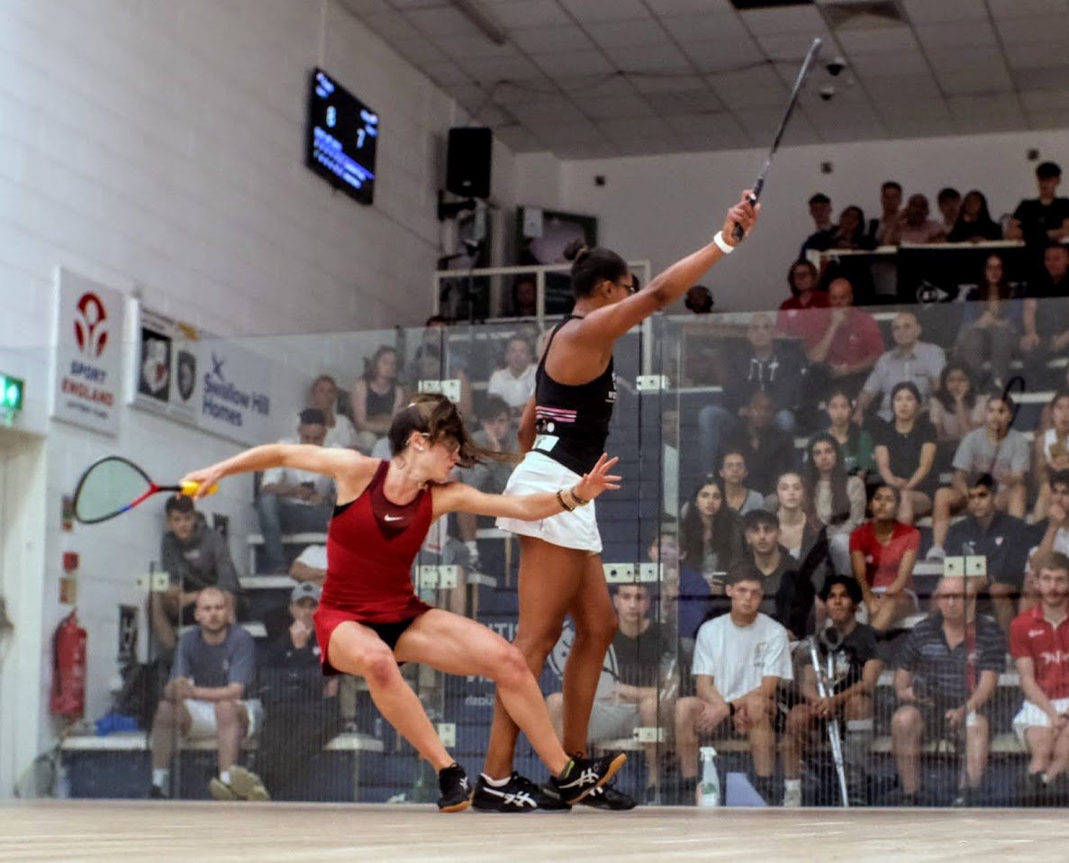 BJOsquash's tweet photo. Wow, what a battle as top seed Caroline edges out Asia to put @USSQUASH into the final !!!

[1] Caroline Fouts (Usa) 3-1 [3/4] Asia Harris (Eng)  12-10, 11-9, 11-13, 13-11 (49m) https://t.co/BJcw0JMCho