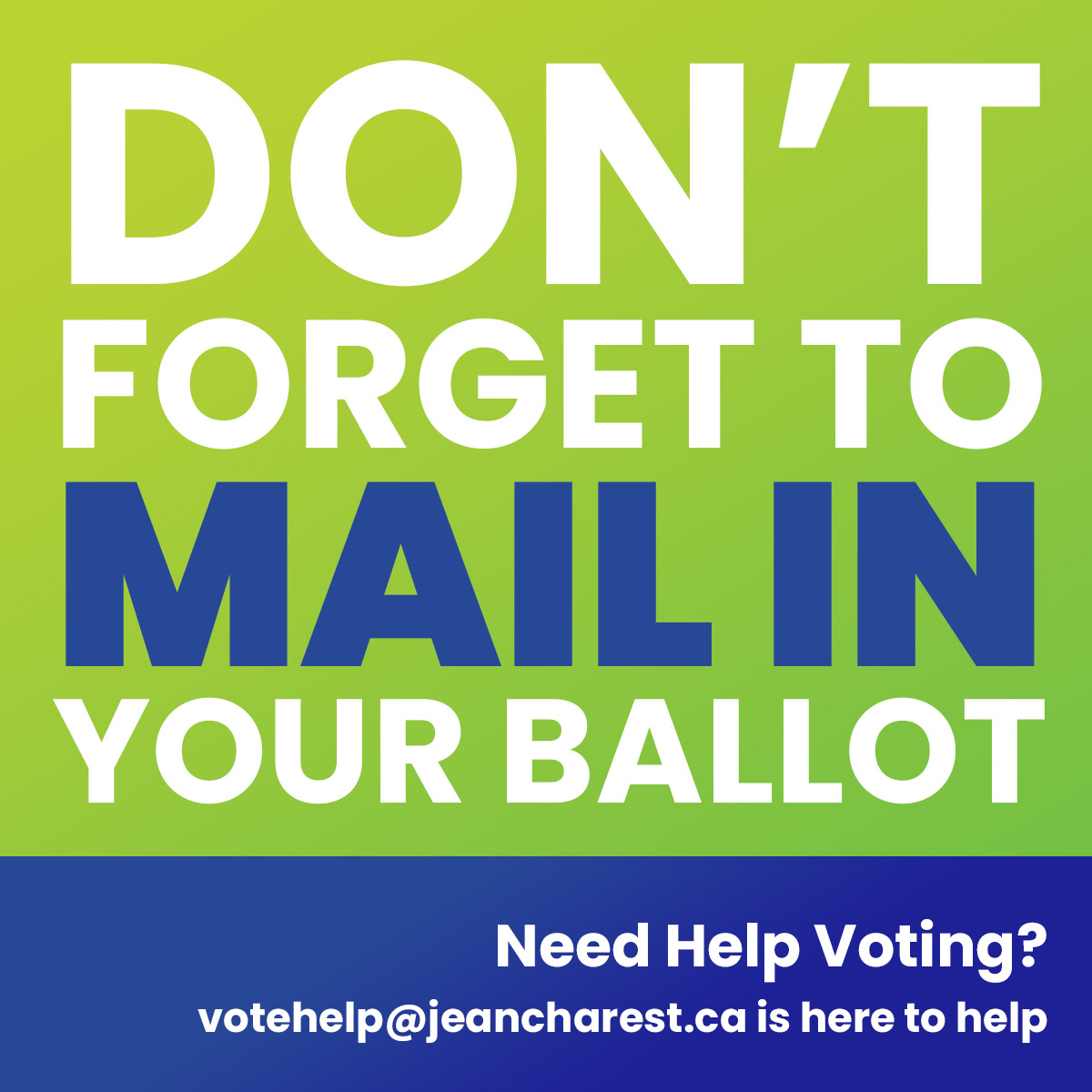 JeanCharest_'s tweet photo. Voting for #cpcldr is underway!  If you are a party member, your ballot was mailed out or will arrive shortly.  Need help?  Contact our team and we would be happy to assist. https://t.co/SzygRQq2zf