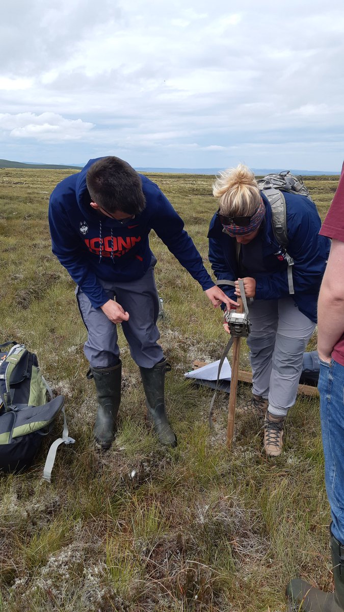 VGudauskyte's tweet photo. When you've triple checked all the cameras, but didn't look if the stakes have bolt holes - that's fieldwork for ya! Thanks to @SaskiaGoe 's genius brain we worked our way around it. @jacobwalton789 @guaduneth @NTU_ARES @ntu_research #TheBlanketBogProject https://t.co/G80l4hyFVx