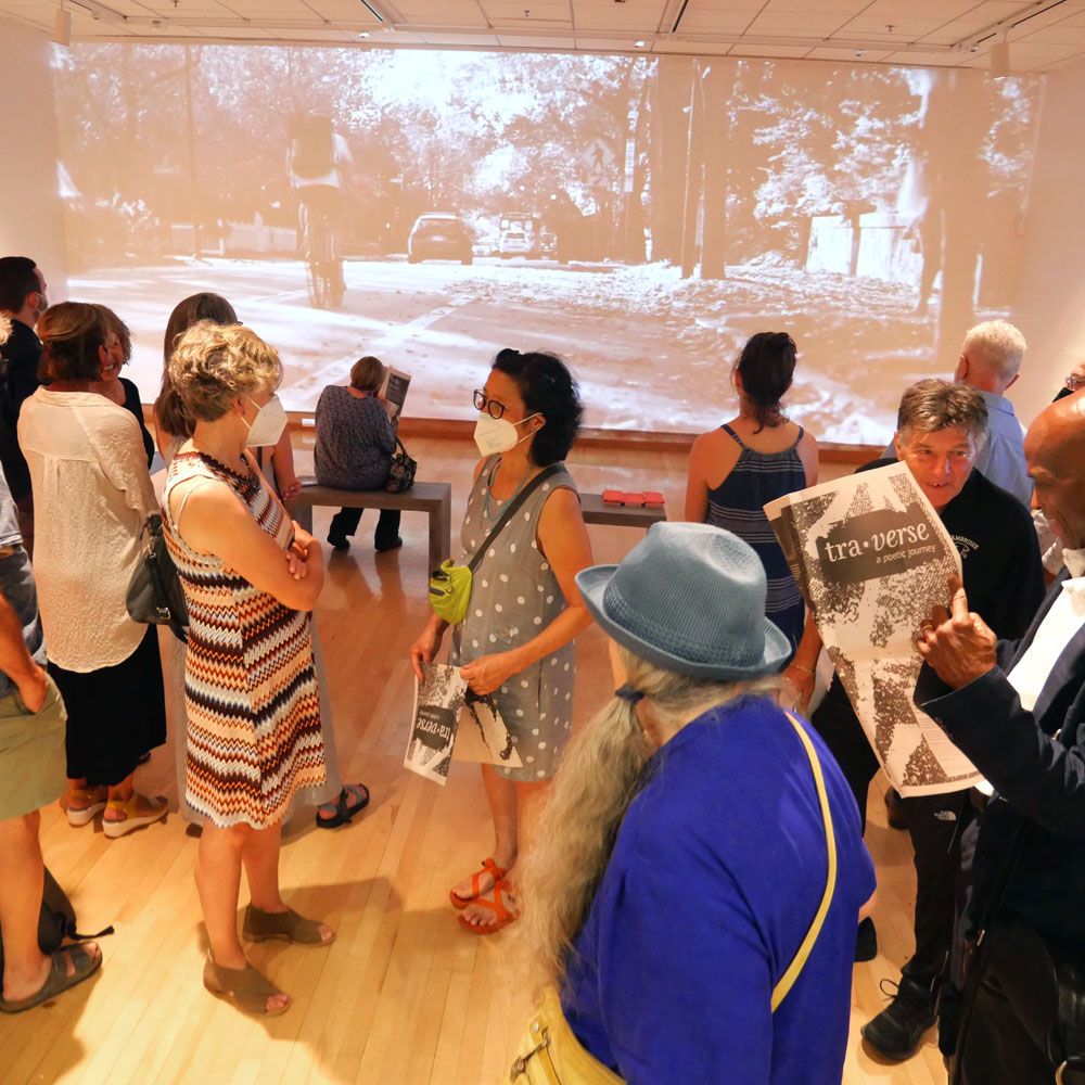 CambridgeArts's tweet photo. Thanks to all who helped us celebrate #CambridgeMa's Sidewalk Poetry program at this week's reception for our TRA•VERSE exhibition @CambridgeArts Gallery 344, in partnership with @CambridgeDPW and @cambridgepl. Exhibiton contines through Aug 31 https://t.co/0yM2tld8fr #CambMA https://t.co/hX5WekrV0K