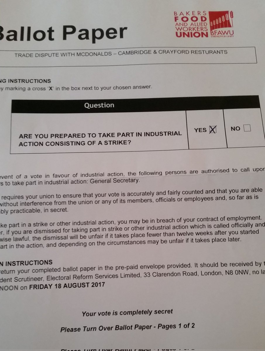 Look what I've just found the photo of.

My very first strike ballot back in 2017 - the start of the #McStrike