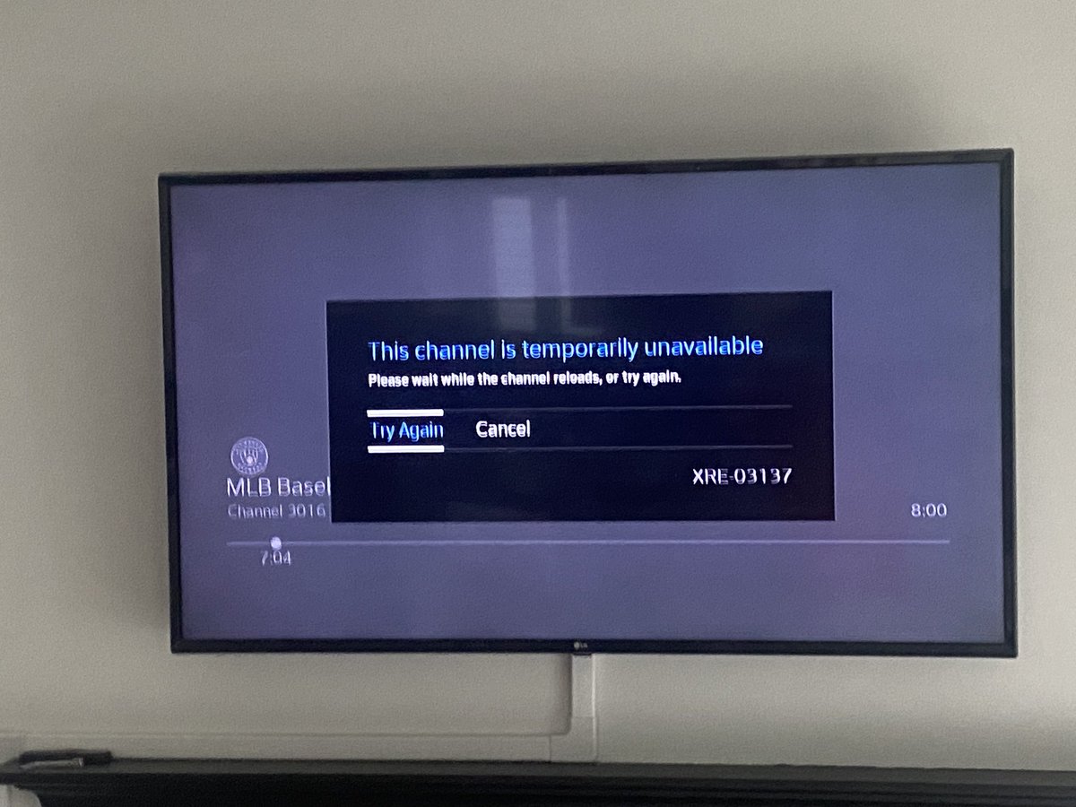sportsrapport's tweet photo. Second straight night of getting this on MLB Extra Innings on ⁦@Xfinity⁩. Obviously in human history worse things have happened but very aggravating. https://t.co/hE2sCYfSQV