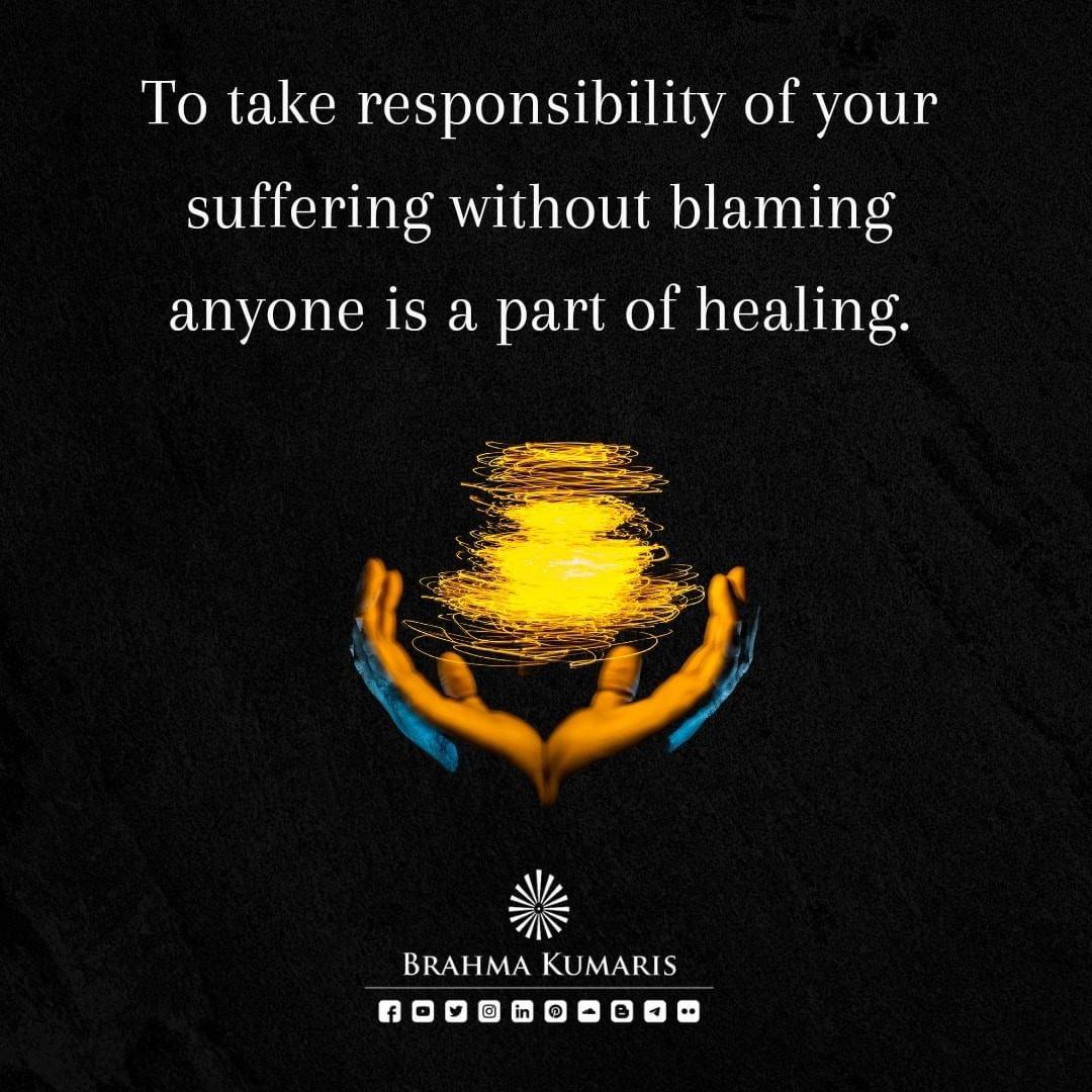 BrahmaKumaris's tweet photo. If you realise you are the creator of all your sufferings, you will be able to heal all your wounds.
#brahmakumaris #healerwithin #positivevibes #selfresponsibility #selfcare #love #thoughtoftheday #yoga #meditation https://t.co/m2MAAiUuLI