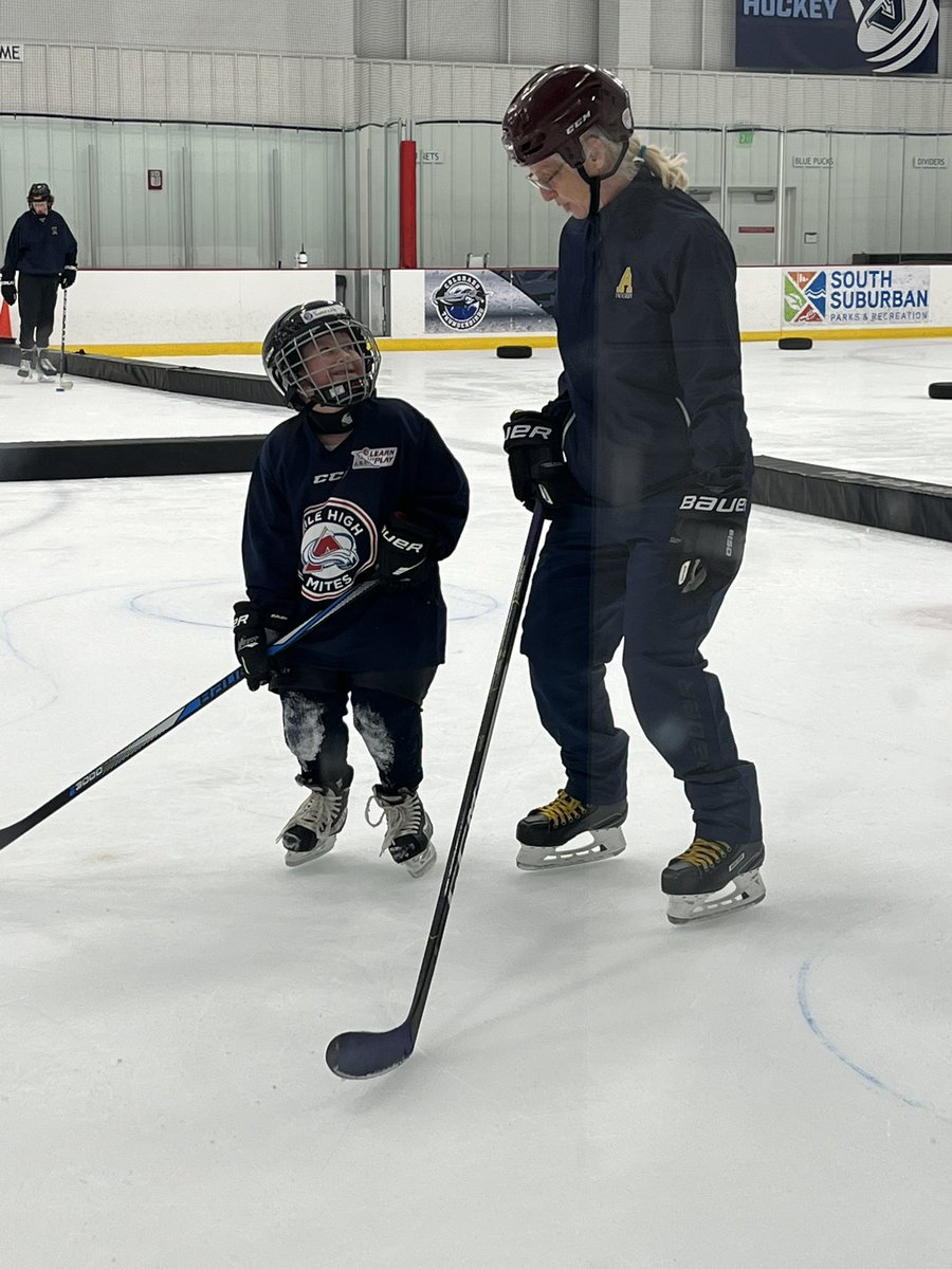 abarton_ece's tweet photo. @COHockeyAvs What a fun day!! Shout out to the coaches!!! Where do you find these amazing people??! The coaches pictured below were fantastic (names unknown, I’m sorry), as was everyone on the ice today.  Coach George made a core memory for my son (and I). #AvsMHM https://t.co/FtOjQNLPMp