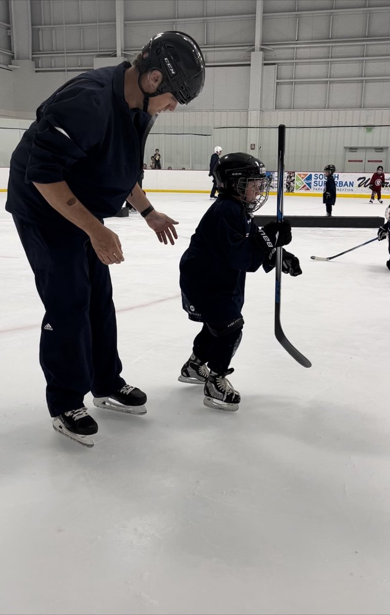 abarton_ece's tweet photo. @COHockeyAvs What a fun day!! Shout out to the coaches!!! Where do you find these amazing people??! The coaches pictured below were fantastic (names unknown, I’m sorry), as was everyone on the ice today.  Coach George made a core memory for my son (and I). #AvsMHM https://t.co/FtOjQNLPMp