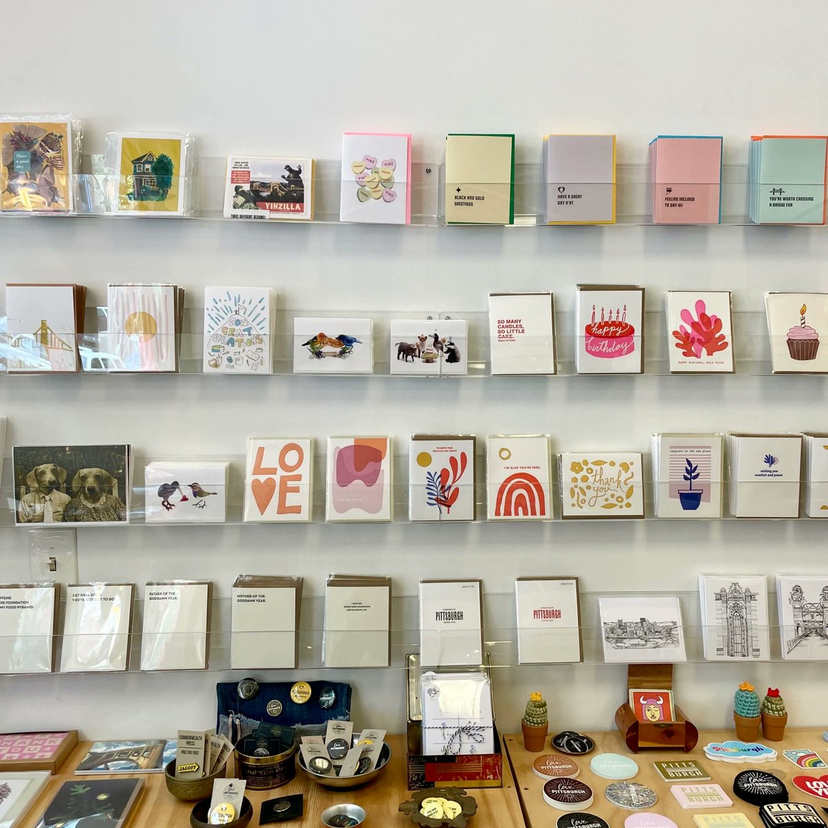 lovePGHshop's tweet photo. Local LOVE found on our card walls! Sending LOVE your way๐ #lovepittsburghshop #championsoflocal
#cards #localcards #lovepittsburgh #pittsburghcards #cardmaker https://t.co/aYZDzZ3Vm9