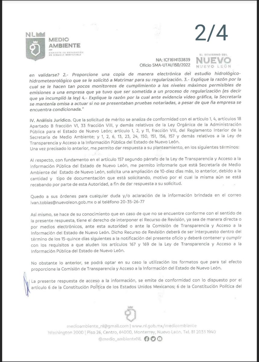 AristeoBenavid2's tweet photo. Es una vergüenza que solicites información y te pidan 10 días más!
La @MedioAmbienteNL esta igual o peor que la extinta sedesu @samuel_garcias prometió un Nuevo Leon más verde pero No lo cumple y las dependencias tardan mucho ...mientras tanto masacran el medioambiente https://t.co/FHj4gtMYdG