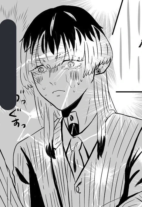 私が描く泣きrind高確率で鼻水もズビスビしてて恥も外聞もないな。容赦ない兄の理不尽(愛)に対応してるのエライ🥺 