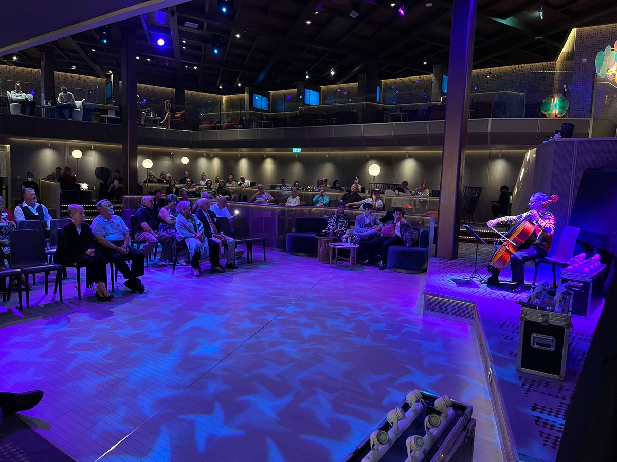 ParkWestGallery's tweet photo. As a world-class cellist and renowned contemporary artist, there is no end to Duaiv’s creativity and energy. The multi-talented artist recently delivered a spectacular cello performance at his #ParkWestVIP cruise through the Baltic Sea! https://t.co/OtgLUi1XmG