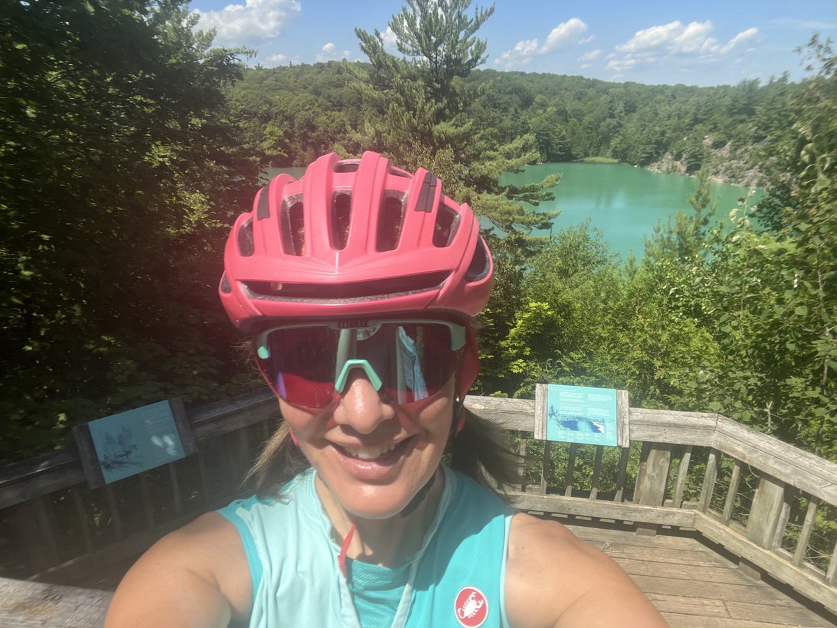 tammy_scott99's tweet photo. Gorgeous day for a ride from home to Champlain Lookout to Pink Lake and back! But oh my - that heat! Those hills!! https://t.co/243B9A1e8v