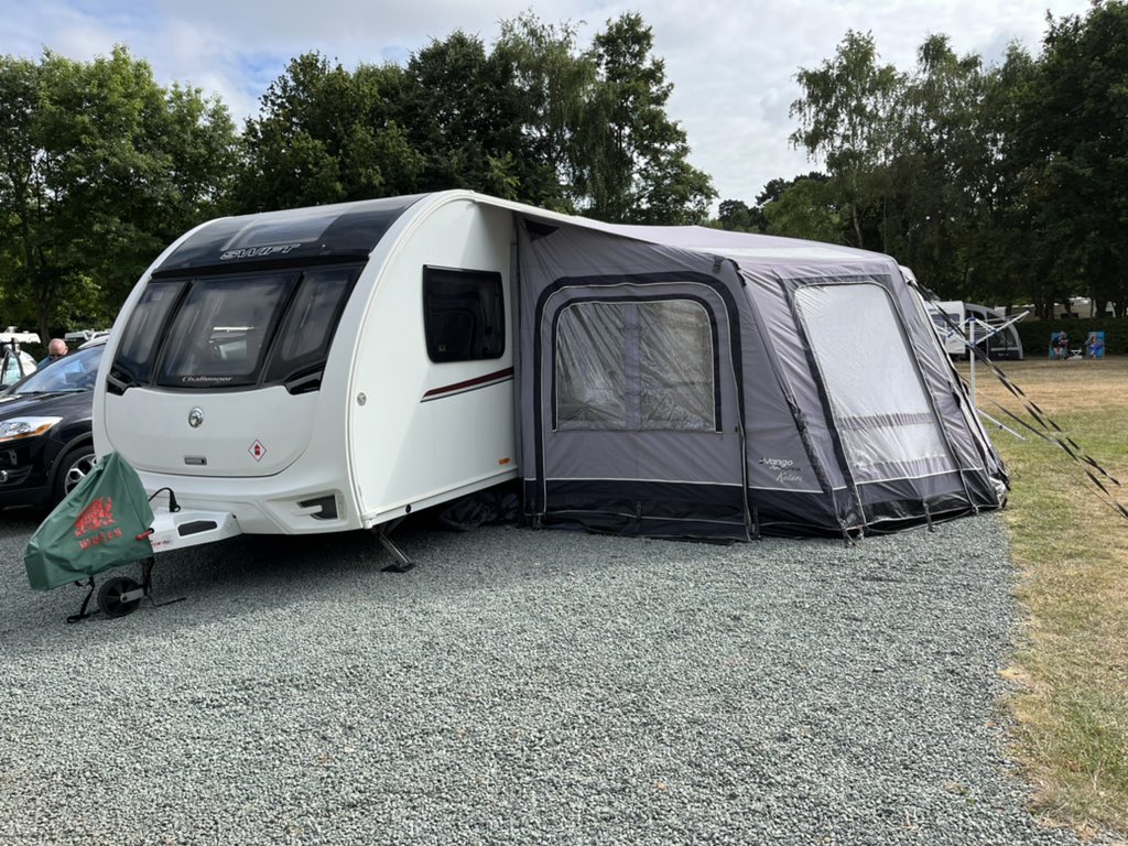 We arrived <a href="/candmclub/">Caravan and Motorhome Club</a> Rookesburry Park Site and the <a href="/swiftgroup/">Swift Group</a> #caravan &amp; <a href="/vango/">Vango</a>.outdoor awning are all set up and we are now ready to relax for two weeks #caravanning #touring #staycationuk #caravancommunity