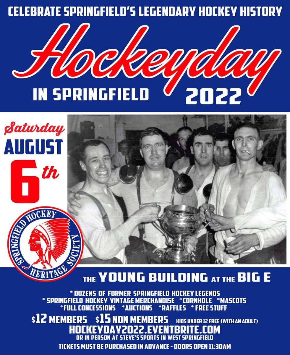 shhshockey's tweet photo. The biggest celebration of Springfield's Hockey History is approaching fast! All are welcome, let's have some fun! 

Visit with legends and get some Springfield swag. 

🎟 https://t.co/4t0jGheq2H 

#springfieldhockey #shhs #hockeyday2022 #springfieldindians #ahl https://t.co/JabhGFt3qs