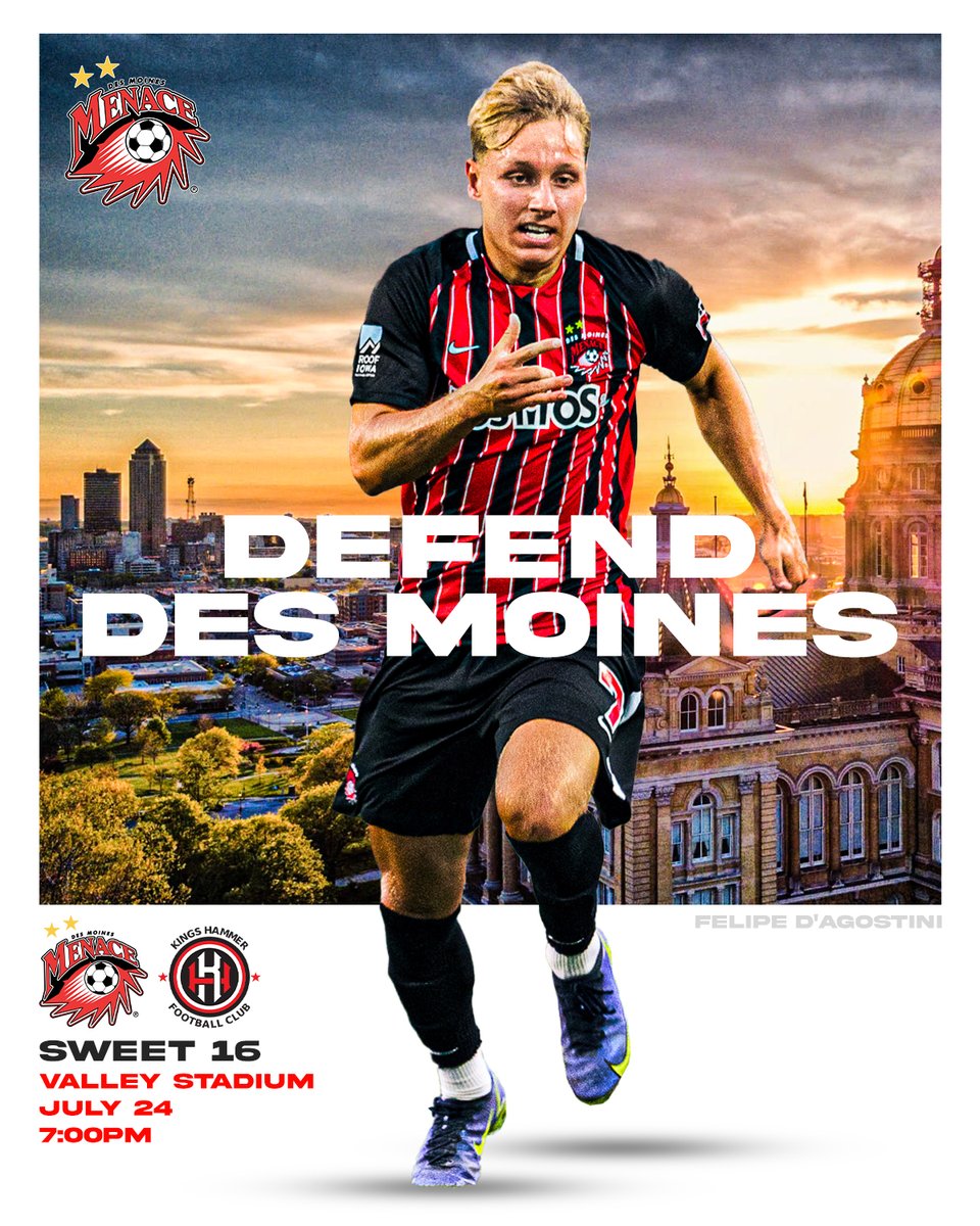 MenaceSoccer94's tweet photo. SWEET 16 GIVEAWAY ‼️

We are giving away a SIGNED Menace x Pride Jersey and FOUR tickets to our Sweet 16 game tomorrow night!

All you have to do is LIKE &amp; RETWEET this post... Winner will be announced at noon tomorrow!

#UpTheMenace | #DefendDesMoines https://t.co/q9agQp3ALH