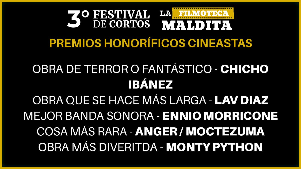 LaFilmoMaldita's tweet photo. Faltan menos de 24 horas para que se cierren las votaciones del festival de cortos.
Aquí podeis verlos todos y decidir por el ganador
https://t.co/AWT7jvqonE
A parte se entregarán un montón de menciones especiales
Podeis hacer vuestra porra.
#elcineesnuestro https://t.co/S98iWs1T9H