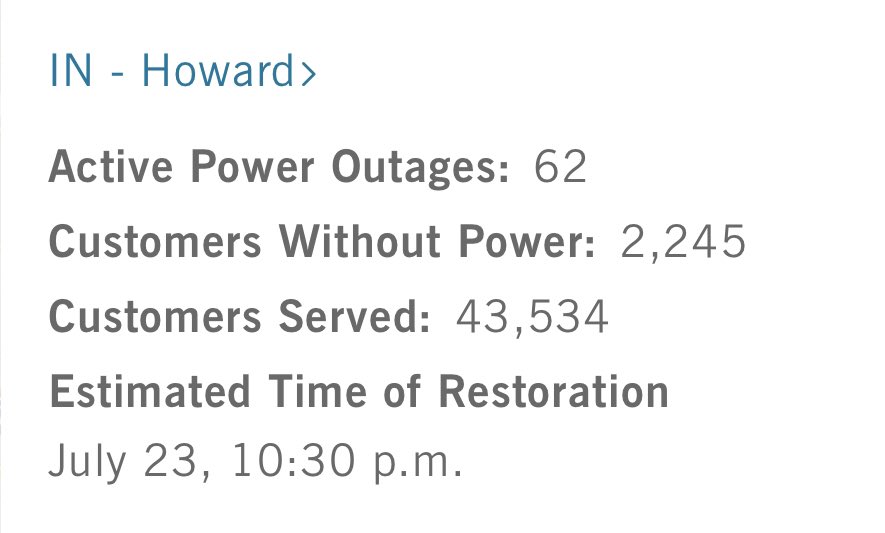 HowardCountyEMA's tweet photo. 4PM Power Outage Update… https://t.co/l3iS918JCD