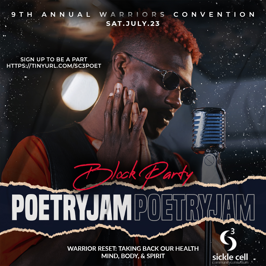 SCCConsortium's tweet image. Tonight at 8:00pm EST the Community Block Party will begin! Did you know this year we have added Poetry Slam to the Block Party?! Yes, we sure did! Join us to hear the amazing contestants perform before our live virtual audience! #SC3WC22 #PoetrySlam #VirtualBlockParty