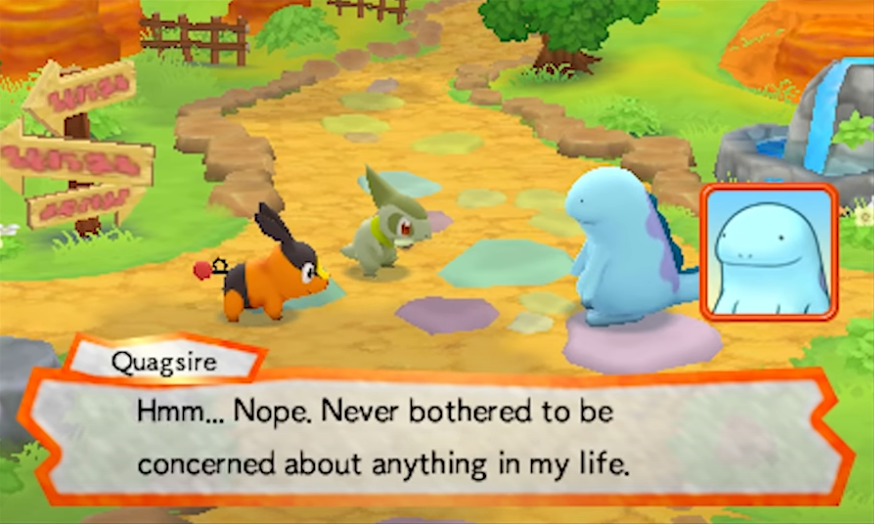 Marriland's tweet photo. Sometimes I just wish I could live like Quagsire from Pokémon Mystery Dungeon #GatesToInfinity https://t.co/jTdFnSHTOE