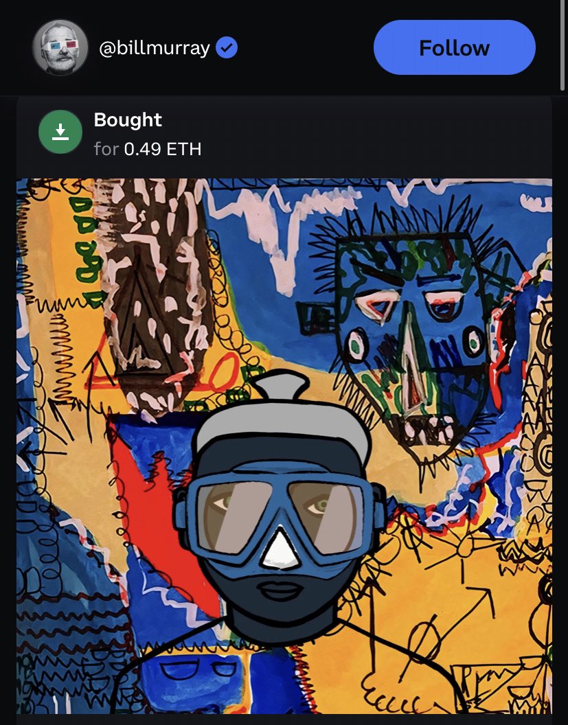 TheHashboots's tweet photo. Bill Murray just bought a @TheHashmasks 😍 https://t.co/zk2oWydCtL