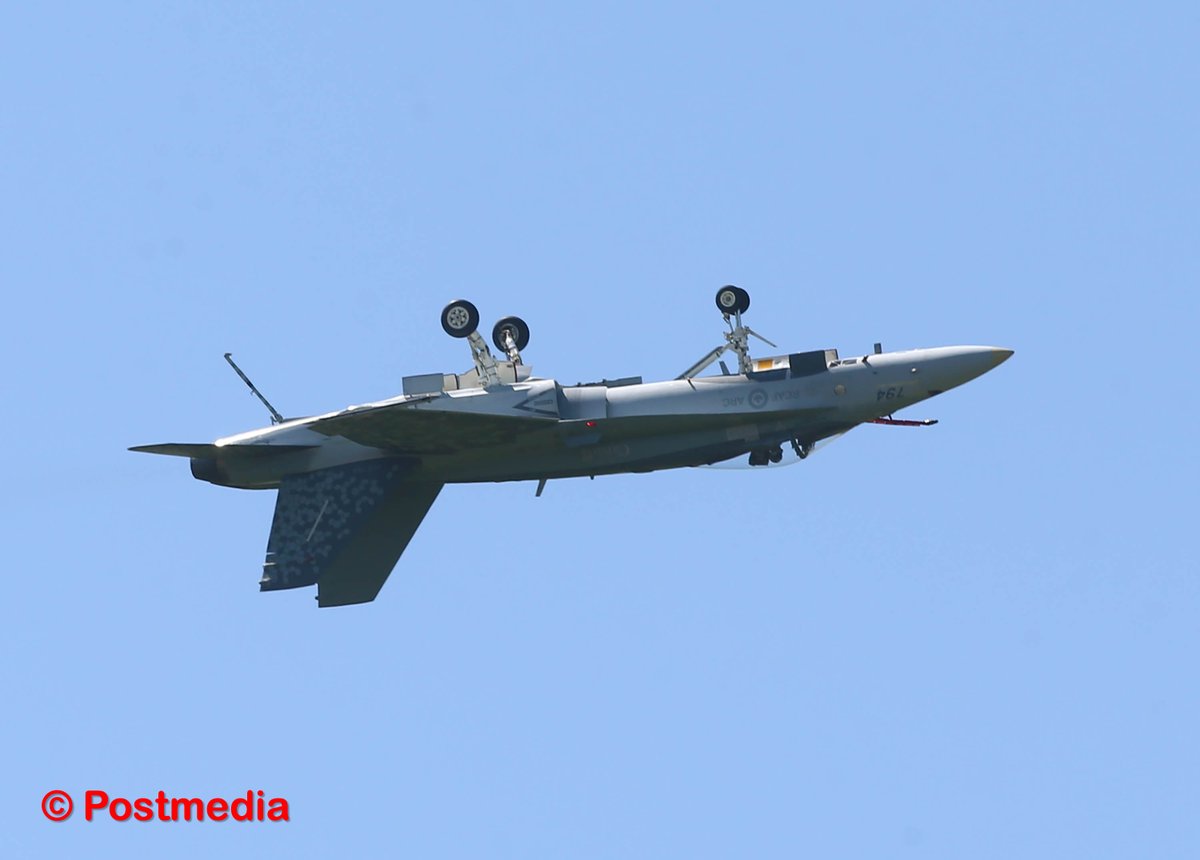 JimWellsphoto's tweet photo. A CF-18 performs at the #WingsOverSpringbank airshow #yyc #cochrane #springbank @RCAF_ARC  @BrooklinePR https://t.co/NB1Gw4YaEm