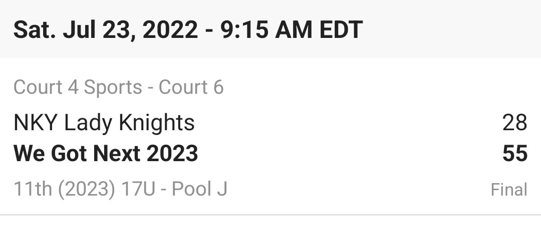 Solid start this morning 2023⬇️
Next Game Sun. 9:15am 
#TheFinale #WGN