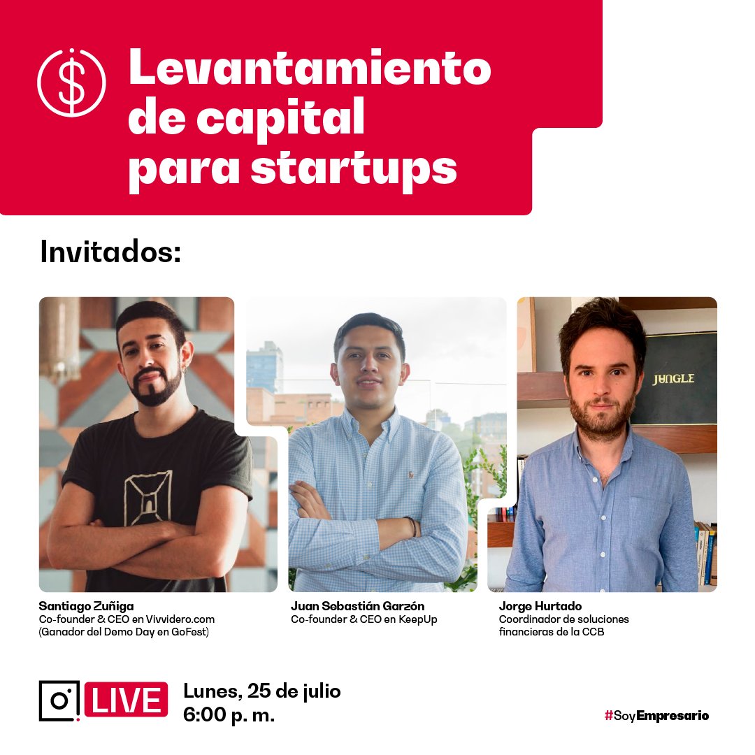 Conoce junto a dos cracks que hicieron parte del Demo Day de la Cámara de Comercio de Bogotá, las iniciativas que tenemos para atraer capital y escalar las startups de Bogotá y la región. Conoce su historia en este IG Live. 🤓 ¡No te lo pierdas! 
<a href="/keepupcol/">Keep Up</a> <a href="/vivvidero/">VIVVIDERO</a>