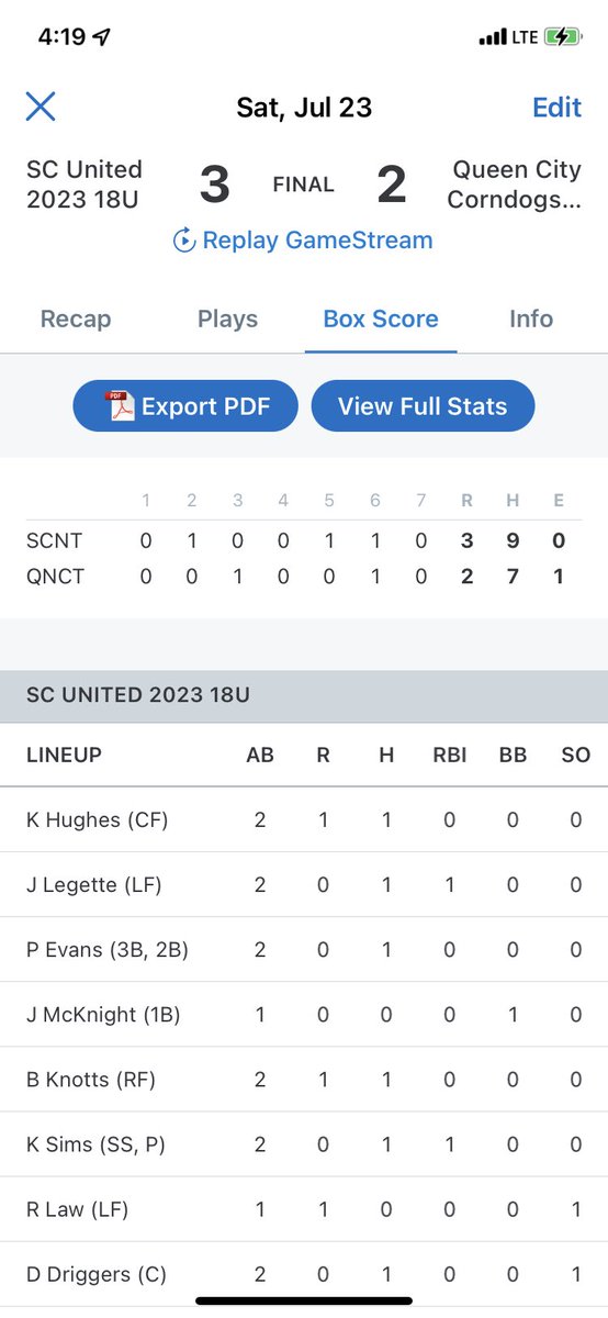 A total team victory in the first game of the <a href="/CharlotteBSB/">Charlotte Baseball</a> Team Camp!!! #PunchTheClock