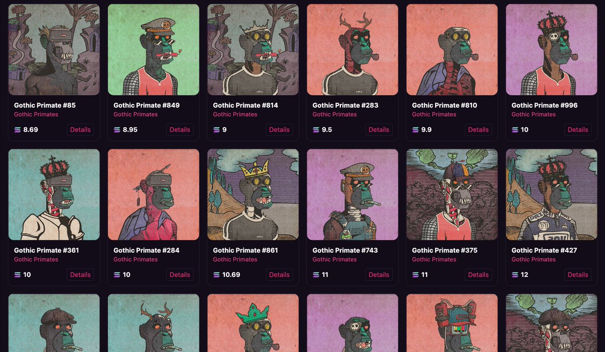 That <a href="/Primatesnft/">Primates🌿</a> X <a href="/GothicDegens/">Gothic Degens</a> collab' looking FIRE 🔥

Crazy to think these were FREE 💸