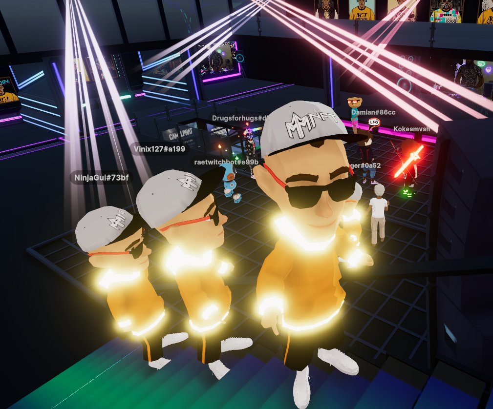 fabinhodcl's tweet image. Always Good Vibes with @DJTRAXNFT @Vinix127 @vicnovaes14 @Ninjaguigamer @multinft @BrunoBkdelas  at @decentraland 
0x5F85e59646447573c2019022cA1d1320Cc4fB9AC

#rage #multiNFT #metaverse #web3 #saturday #party