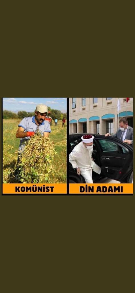 Soldaki Komünist sağdaki Din adamı Bye Bye Erdoğan