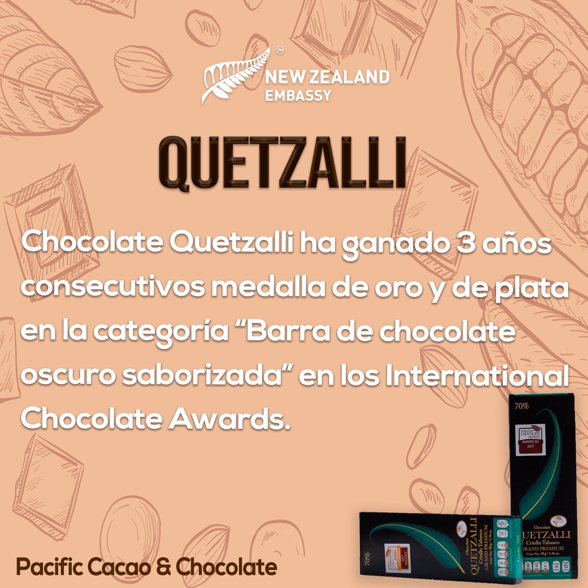 En la celebración del primer evento de Pacific Cacao &amp; Chocolate, reconoceremos una de las marcas más reconocidas de México en el mundo, se trata de Quetzalli, un producto realizado por Chocolates Wolter <a href="/ChocoWolter/">Wolter Chocolate</a> en Tabasco que se destaca por su increíble sabor 🍫