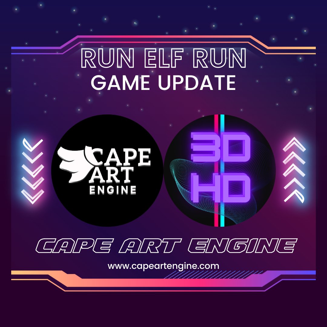 CapeArtEngine's tweet photo. Whatโs new at #RunElfRun:
Course opening animation;
Demo characters added;
Upgrades for in-game coins; Graphics selection option;
Bugs fixed;
(Much more to come).
https://t.co/UpdTe7SZQJ
#mobilegame #game #mobilegames #gaming #gamer #mobile #games #mobilegaming #android #P2E https://t.co/nh3q3E0gDI